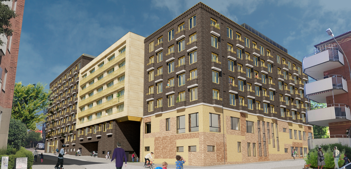 Ritning av kommande fastigheten vid Eskilshem.