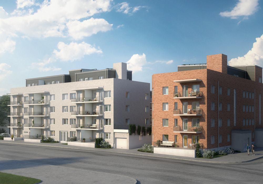Fasader av Nåjden från gatan