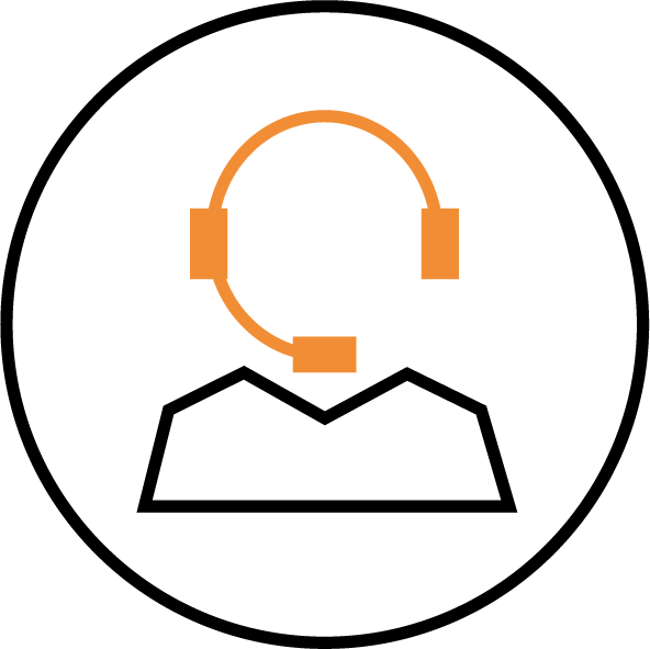 Ikon för Kundcenter med headset.