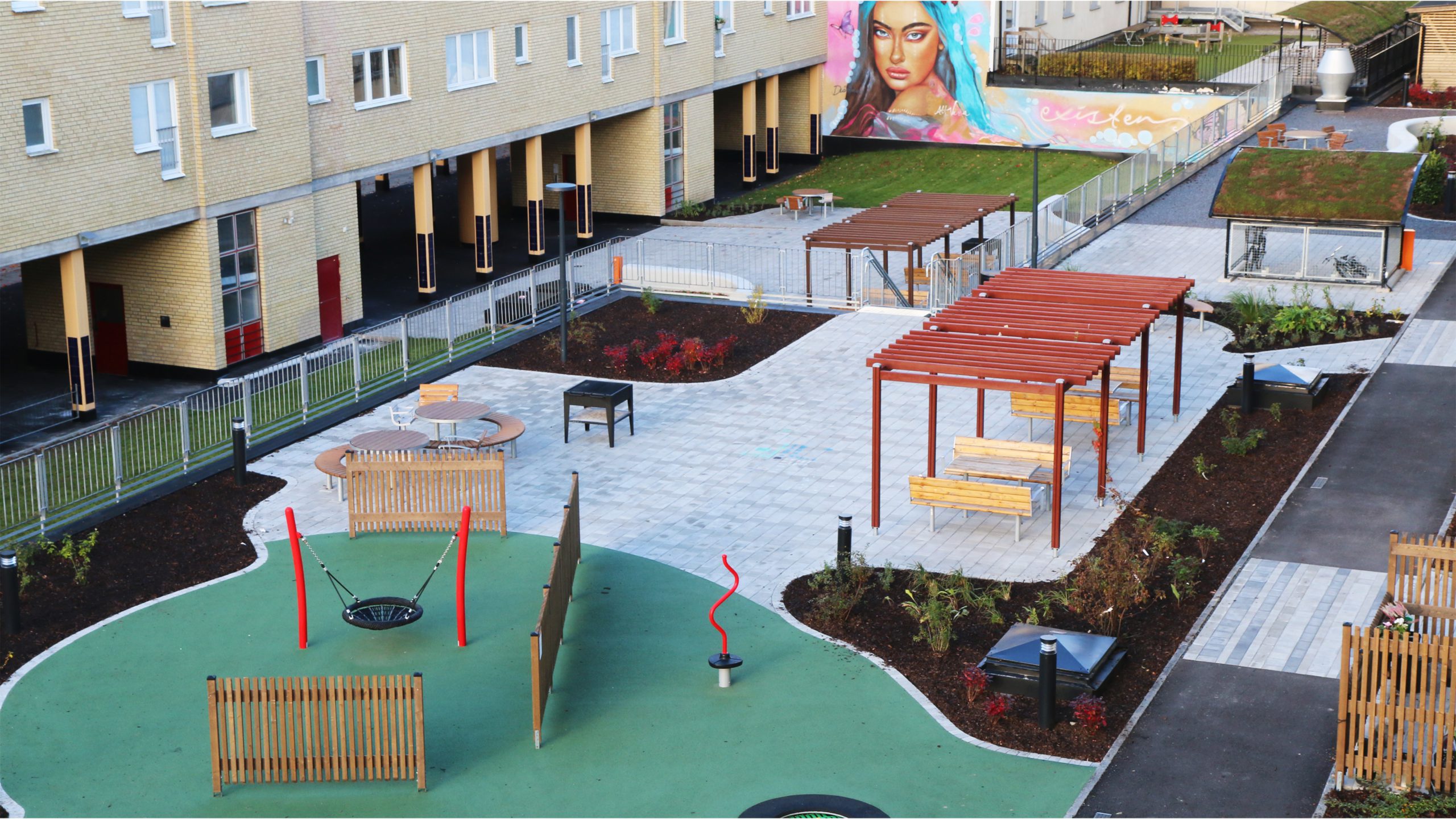 översiktsbild på innergård