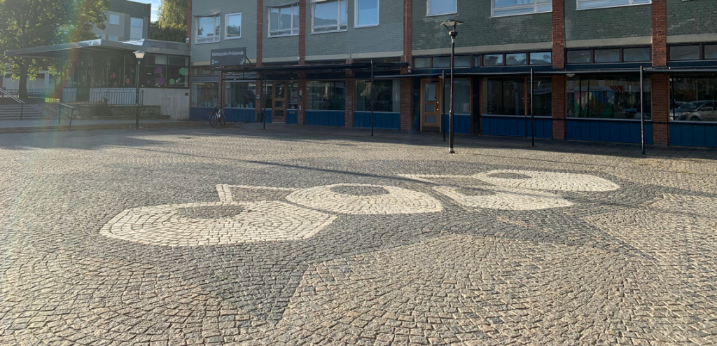 Torg med stenbeläggning